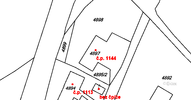Šternberk 1144 na parcele st. 4897 v KÚ Šternberk, Katastrální mapa