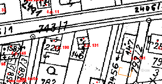 Loučka 131 na parcele st. 146 v KÚ Loučka u Valašského Meziříčí, Katastrální mapa