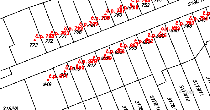 Česká Třebová 858 na parcele st. 929 v KÚ Česká Třebová, Katastrální mapa