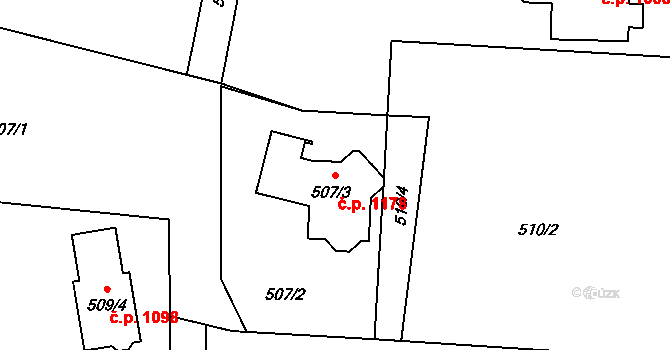 Stará Bělá 1178, Ostrava na parcele st. 507/3 v KÚ Stará Bělá, Katastrální mapa