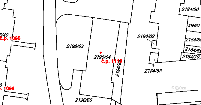 České Budějovice 2 1110, České Budějovice na parcele st. 2196/64 v KÚ České Budějovice 2, Katastrální mapa