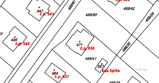 Český Herálec 536, Herálec na parcele st. 471 v KÚ Český Herálec, Katastrální mapa