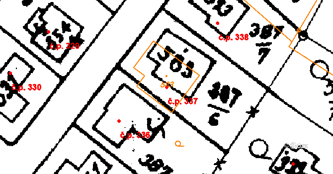 Nasavrky 337 na parcele st. 583 v KÚ Nasavrky, Katastrální mapa