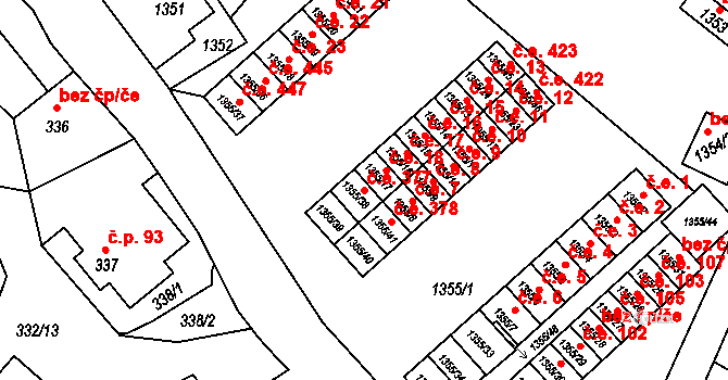 Rumburk 1 377, Rumburk na parcele st. 1355/38 v KÚ Rumburk, Katastrální mapa