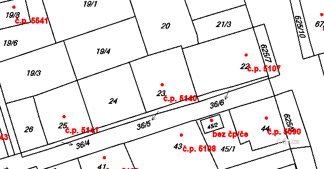 Třebovice 5140, Ostrava na parcele st. 23 v KÚ Třebovice ve Slezsku, Katastrální mapa