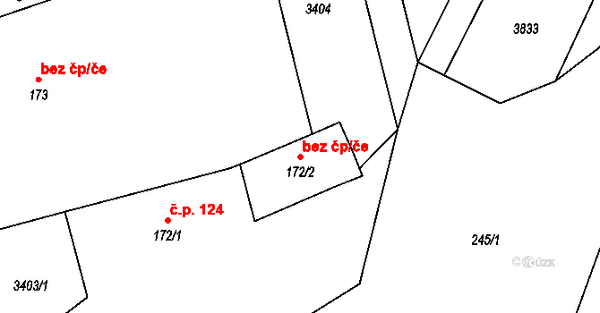 Horní Jiřetín 38025540 na parcele st. 172/2 v KÚ Horní Jiřetín, Katastrální mapa