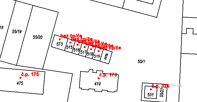 Opatov 38349540 na parcele st. 519 v KÚ Opatov na Moravě, Katastrální mapa