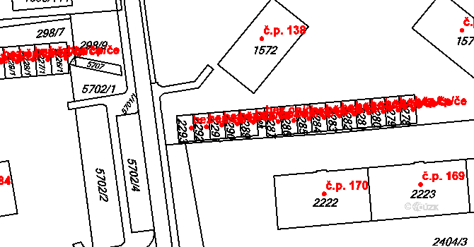 Domažlice 39200540 na parcele st. 2290 v KÚ Domažlice, Katastrální mapa