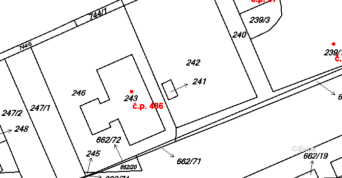 Praha 40501540 na parcele st. 241 v KÚ Zličín, Katastrální mapa