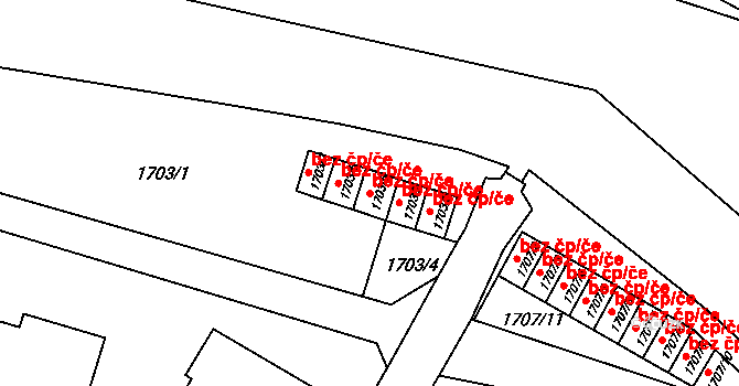 Semily 43504540 na parcele st. 1703/5 v KÚ Semily, Katastrální mapa