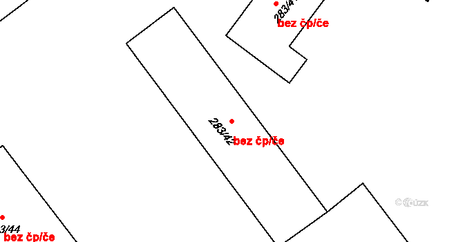 Volevčice 43689540 na parcele st. 283/42 v KÚ Volevčice, Katastrální mapa