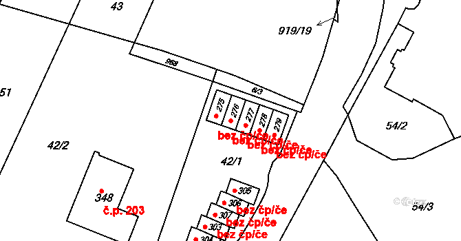 Neratovice 45425540 na parcele st. 276 v KÚ Lobkovice, Katastrální mapa