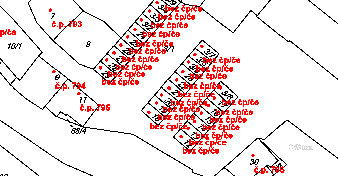 Brno 45587540 na parcele st. 21 v KÚ Slatina, Katastrální mapa