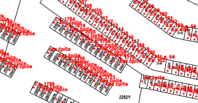 Jirkov 2226 na parcele st. 2263/7 v KÚ Jirkov, Katastrální mapa