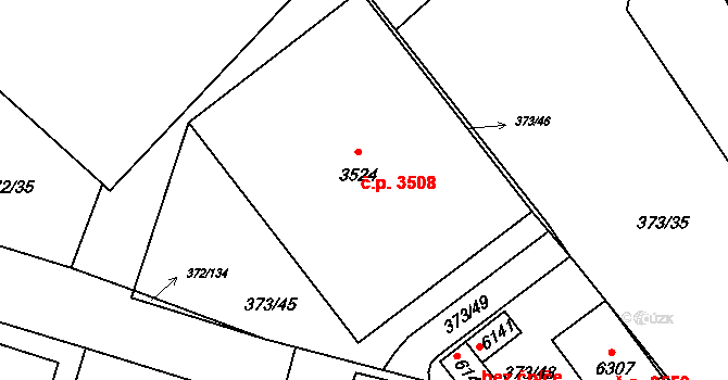 Břeclav 3508 na parcele st. 3524 v KÚ Břeclav, Katastrální mapa