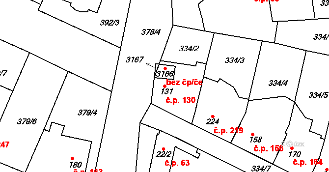Neratovice 130 na parcele st. 131 v KÚ Neratovice, Katastrální mapa