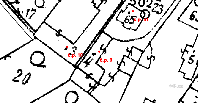 Březí 9, Žinkovy na parcele st. 4 v KÚ Březí u Žinkov, Katastrální mapa