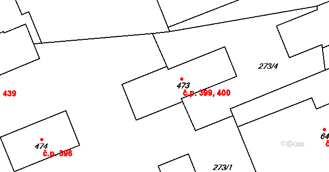 Nepomuk 399,400 na parcele st. 473 v KÚ Nepomuk, Katastrální mapa