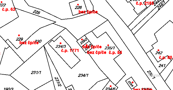 Sokolov 93760540 na parcele st. 235/3 v KÚ Vítkov u Sokolova, Katastrální mapa