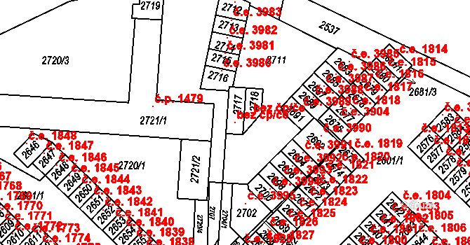 Havířov 100281541 na parcele st. 2717 v KÚ Havířov-město, Katastrální mapa