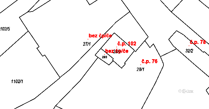 Budkov 102326541 na parcele st. 28/3 v KÚ Budkov, Katastrální mapa