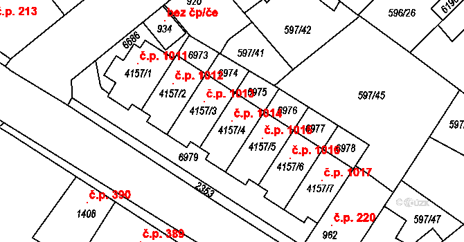 Beroun-Závodí 1014, Beroun na parcele st. 4157/4 v KÚ Beroun, Katastrální mapa