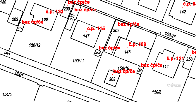 Jámy 111679541 na parcele st. 334 v KÚ Jámy, Katastrální mapa