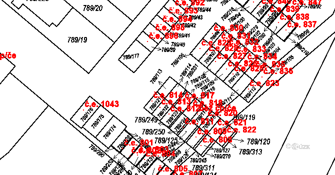 Strážnice 815 na parcele st. 789/113 v KÚ Strážnice na Moravě, Katastrální mapa