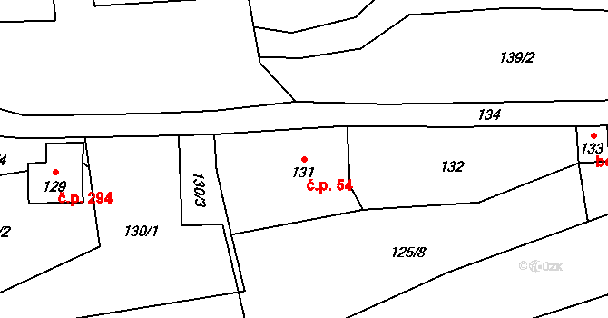 Janovice 54, Rýmařov na parcele st. 131 v KÚ Janovice u Rýmařova, Katastrální mapa