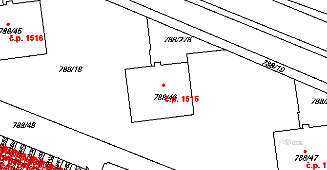 Boskovice 1515 na parcele st. 788/46 v KÚ Boskovice, Katastrální mapa