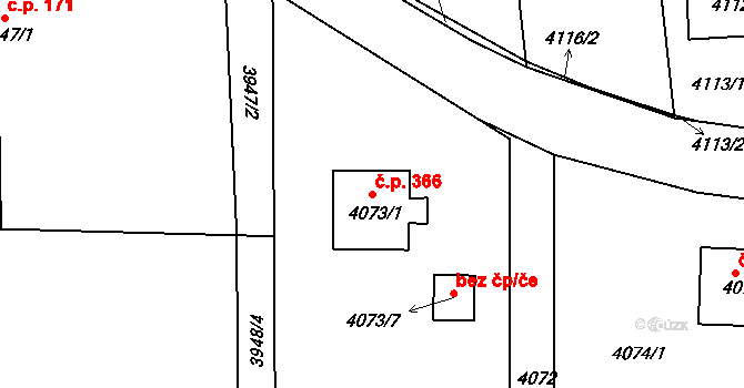 Lískovec 366, Frýdek-Místek na parcele st. 4073/1 v KÚ Lískovec u Frýdku-Místku, Katastrální mapa