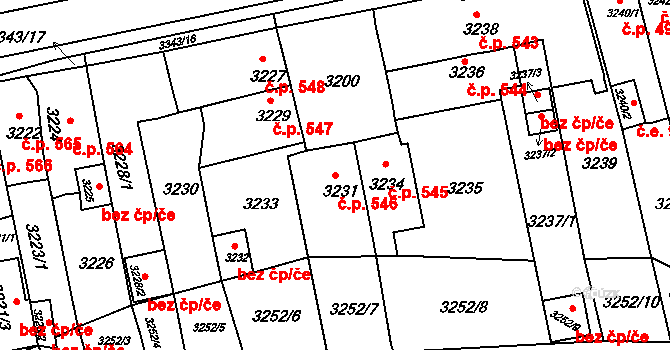 Jirkov 546 na parcele st. 3231 v KÚ Jirkov, Katastrální mapa