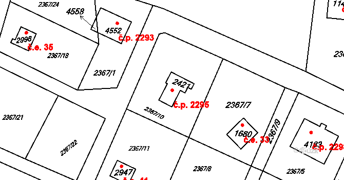 Rožnov pod Radhoštěm 2295 na parcele st. 2421 v KÚ Rožnov pod Radhoštěm, Katastrální mapa
