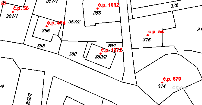 Dolní Lutyně 1372 na parcele st. 359/2 v KÚ Dolní Lutyně, Katastrální mapa