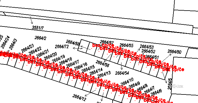 Holešov 41047541 na parcele st. 2664/57 v KÚ Holešov, Katastrální mapa