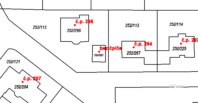 Litvínovice 42077541 na parcele st. 252/267 v KÚ Litvínovice, Katastrální mapa