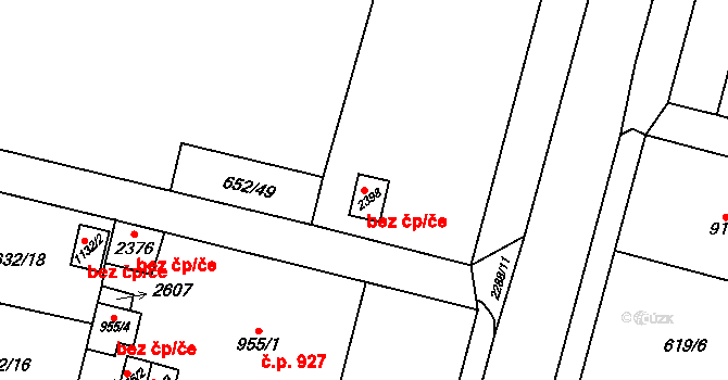 Uničov 42685541 na parcele st. 2398 v KÚ Uničov, Katastrální mapa