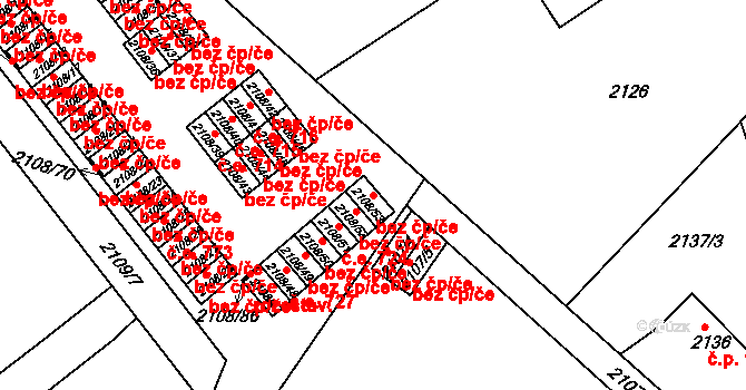 Teplice 42711541 na parcele st. 2108/53 v KÚ Teplice-Trnovany, Katastrální mapa