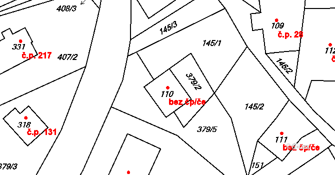 Bozkov 44713541 na parcele st. 110 v KÚ Bozkov, Katastrální mapa