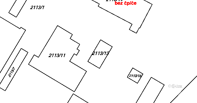 Chomutov 45034541 na parcele st. 2113/13 v KÚ Chomutov I, Katastrální mapa
