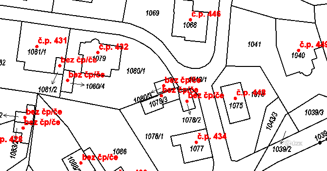 Proboštov 45092541 na parcele st. 1080/3 v KÚ Proboštov u Teplic, Katastrální mapa