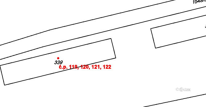 Chvaletice 119,120,121,122 na parcele st. 339 v KÚ Telčice, Katastrální mapa
