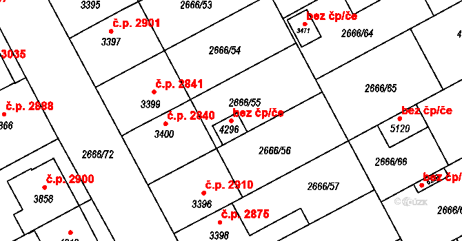 Břeclav 83327541 na parcele st. 4296 v KÚ Břeclav, Katastrální mapa