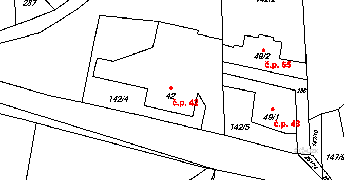 Nebílovský Borek 42, Štěnovický Borek na parcele st. 42 v KÚ Nebílovský Borek, Katastrální mapa