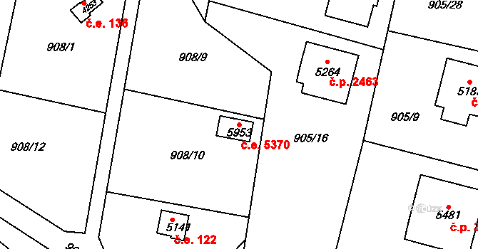 Dvůr Králové nad Labem 5370 na parcele st. 5953 v KÚ Dvůr Králové nad Labem, Katastrální mapa
