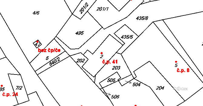 Děpoltice 41, Dešenice na parcele st. 68 v KÚ Děpoltice, Katastrální mapa