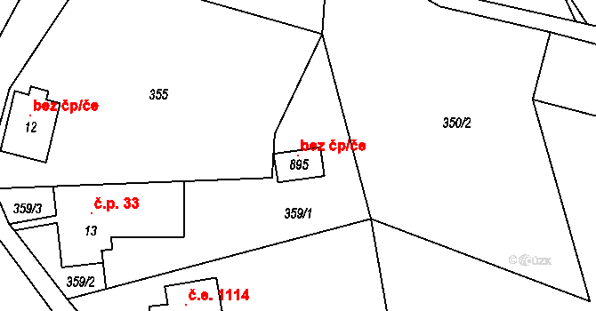 Kořenov 119224542 na parcele st. 895 v KÚ Příchovice u Kořenova, Katastrální mapa