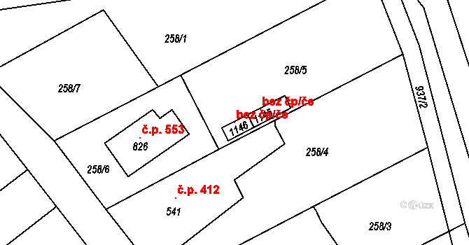 Borohrádek 120878542 na parcele st. 1146 v KÚ Borohrádek, Katastrální mapa