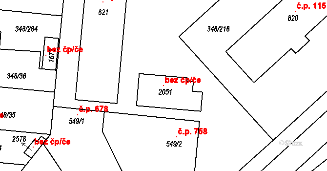 Uherské Hradiště 147320542 na parcele st. 2051 v KÚ Mařatice, Katastrální mapa