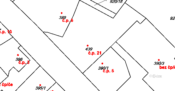 Staňkova Lhota 21, Sobotka na parcele st. 439 v KÚ Staňkova Lhota, Katastrální mapa